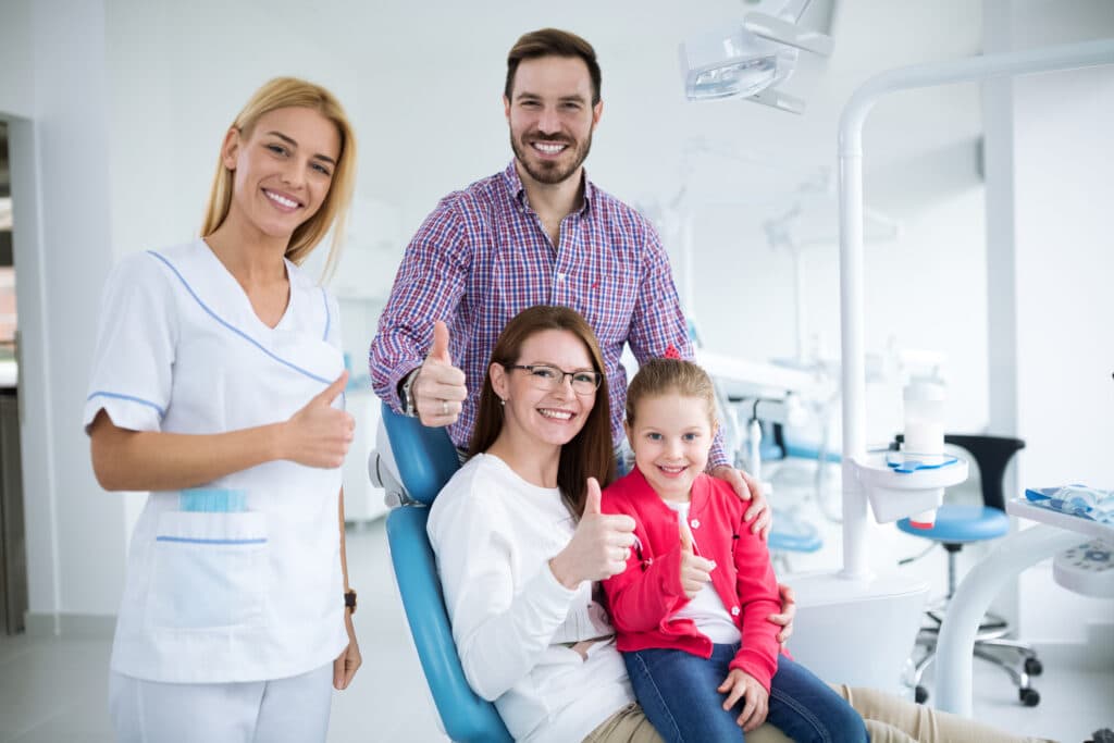 Family in the dental office