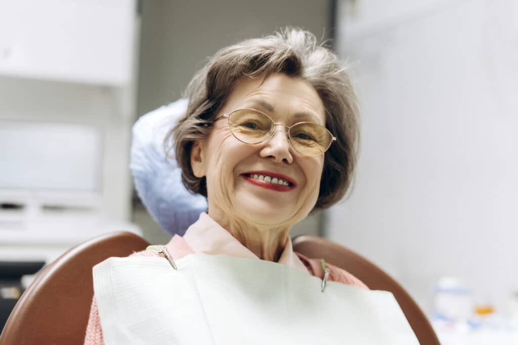 Senior dental patient visiting the dentist