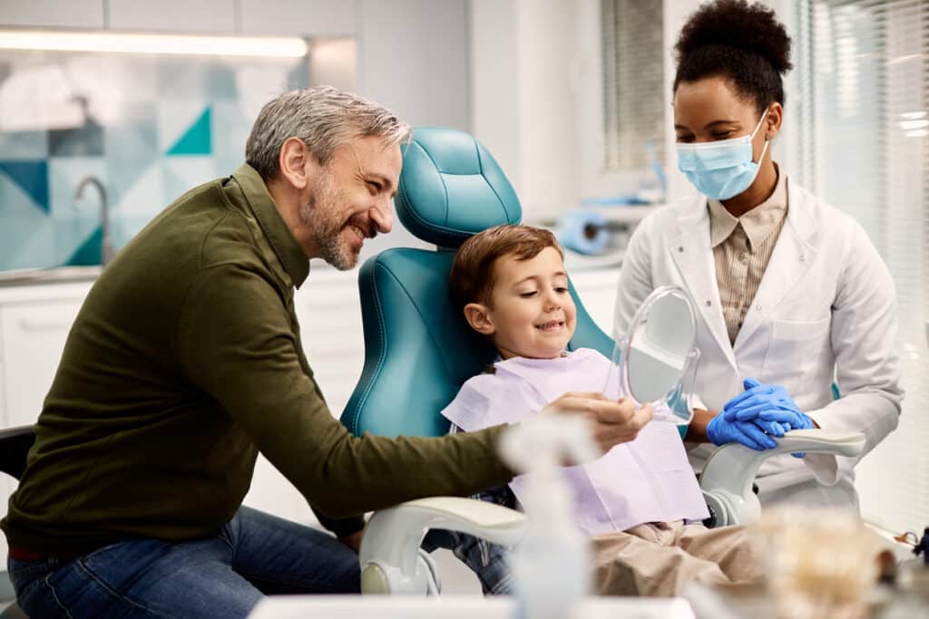 family going to the dentist